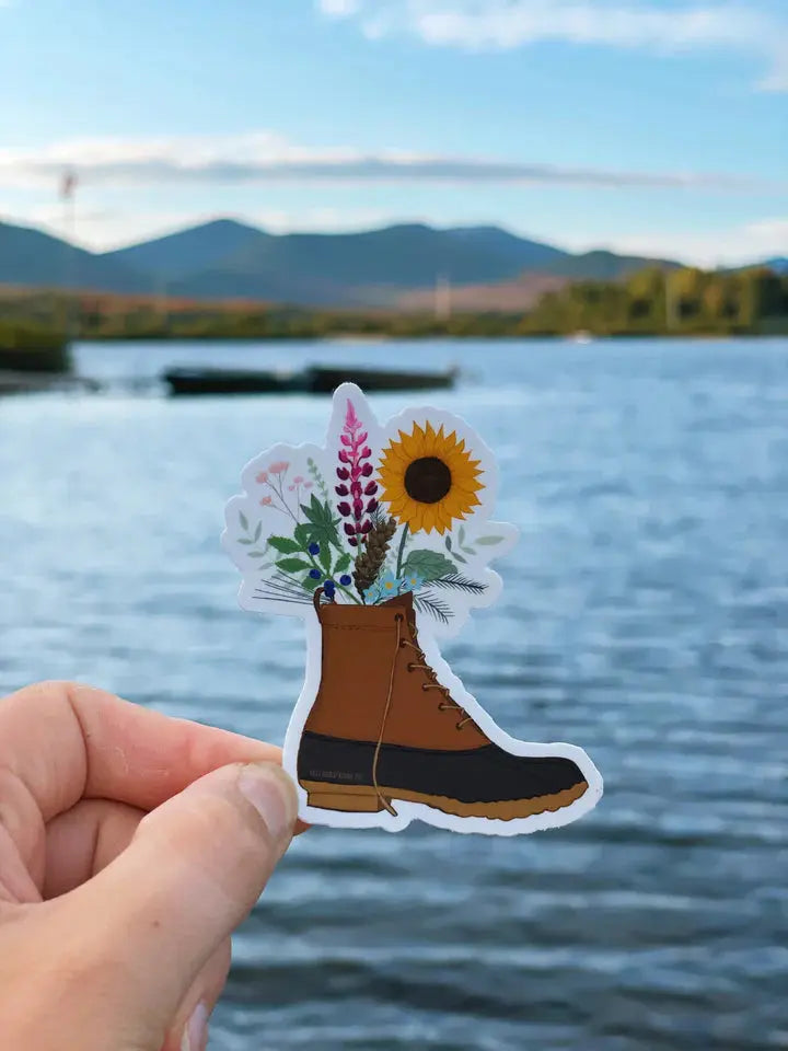 Maine Boot Bouquet Sticker - Reclaimed Maine Reclaimed Maine