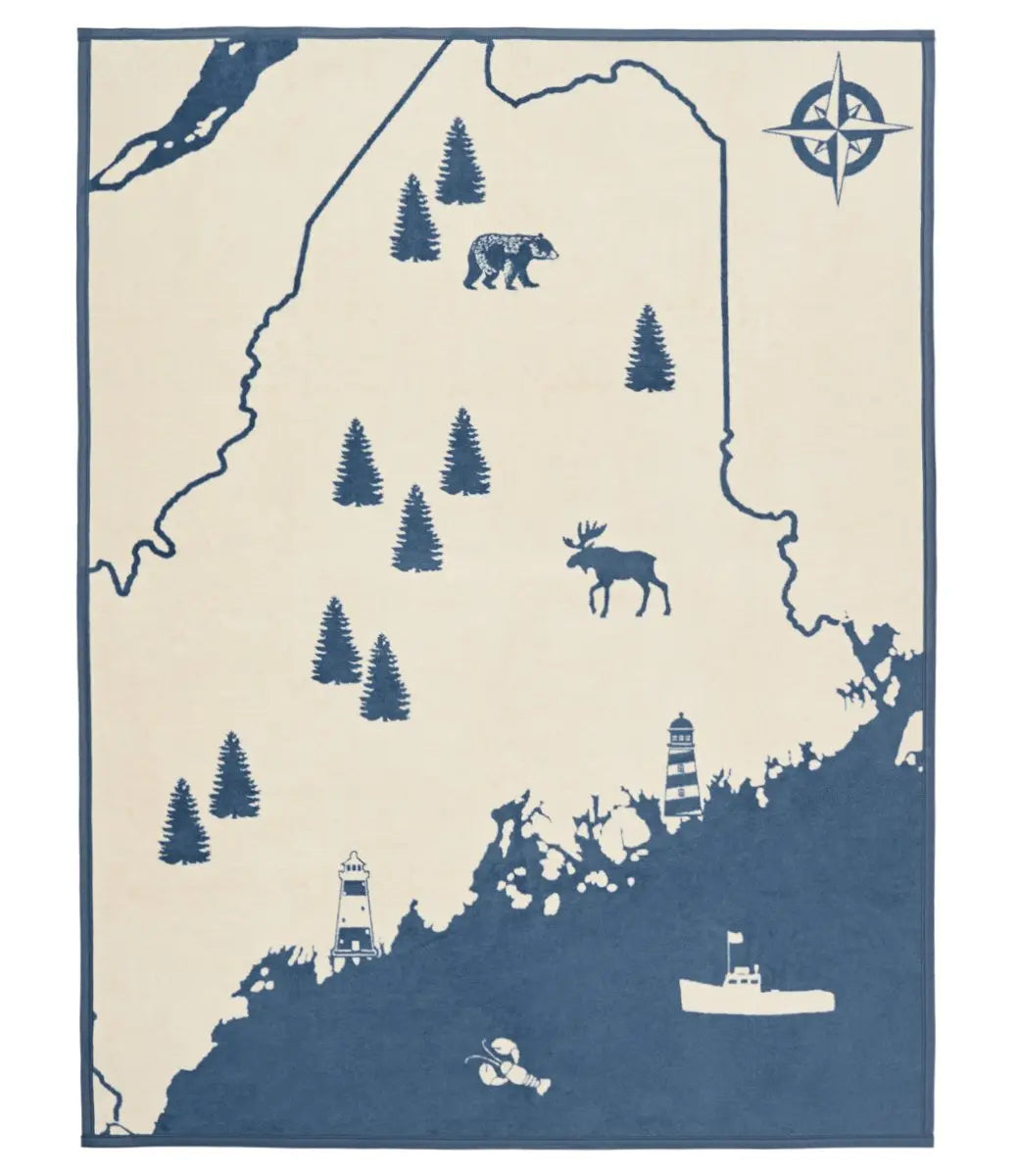 Maine Map Blanket - Chappy Wrap - The Woods Maine