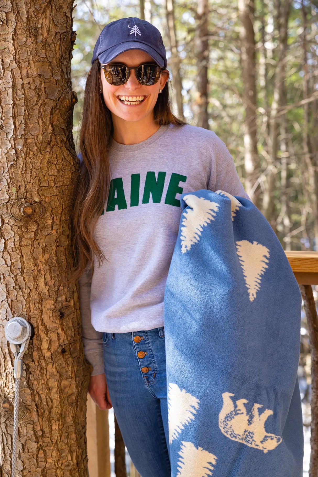 Maine Map Blanket - Chappy Wrap - The Woods Maine