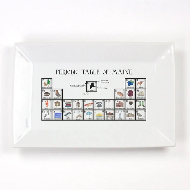 Maine Periodic Table Porcelain Platter - Dishique - The Woods Maine