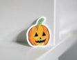 Mini Halloween Pumpkin Sticker - S & D - The Woods Maine