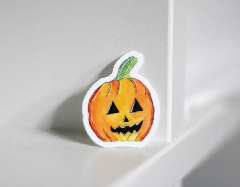 Mini Halloween Pumpkin Sticker - S & D - The Woods Maine