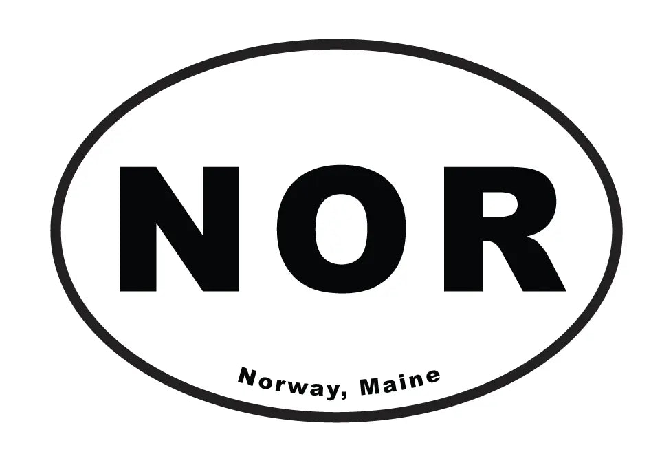 NOR Norway, Maine Oval Sticker - The Woods Maine - The Woods Maine