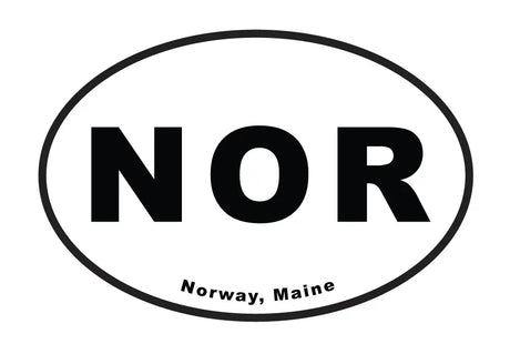 NOR Norway, Maine Oval Sticker - The Woods Maine - The Woods Maine
