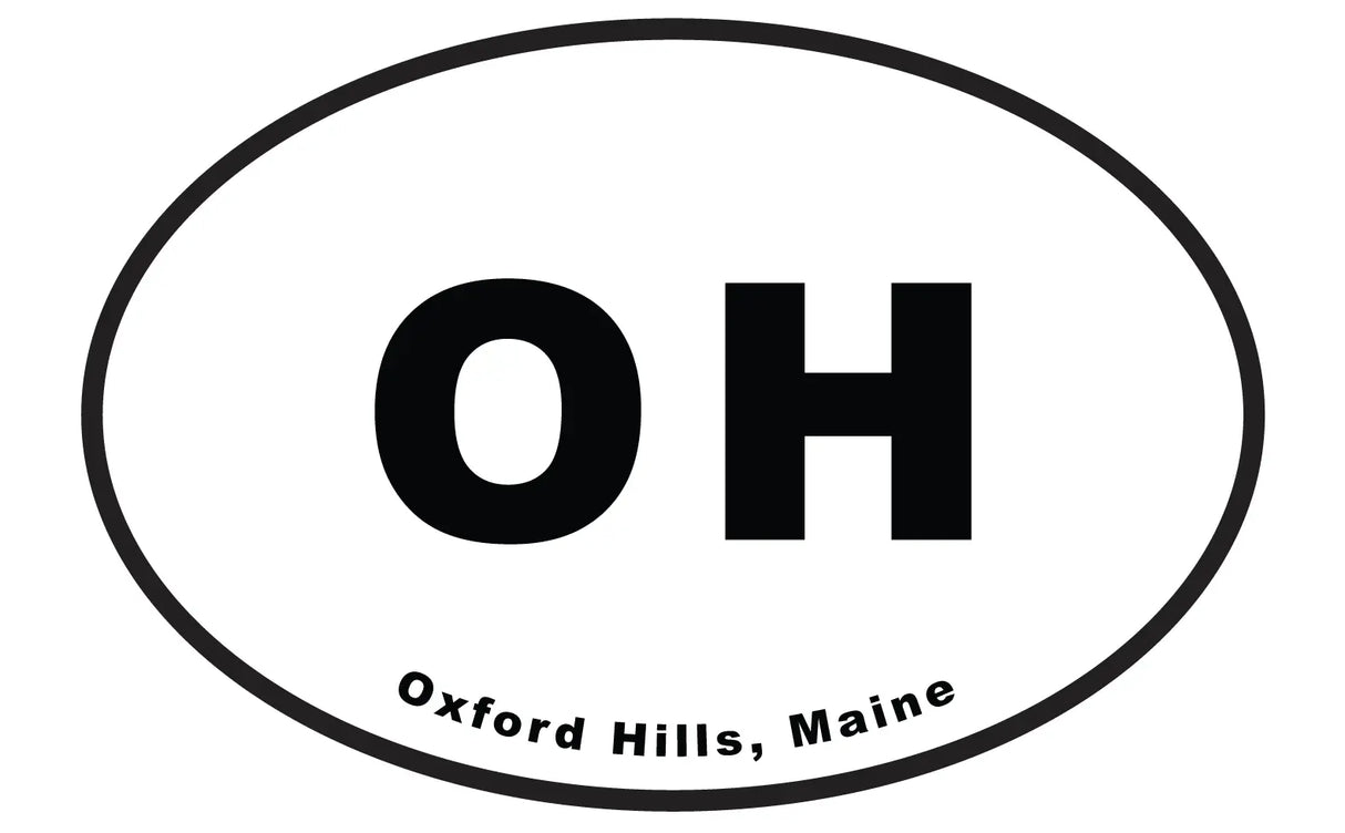 OH Oxford Hills, Maine Oval Sticker - The Woods Maine - The Woods Maine