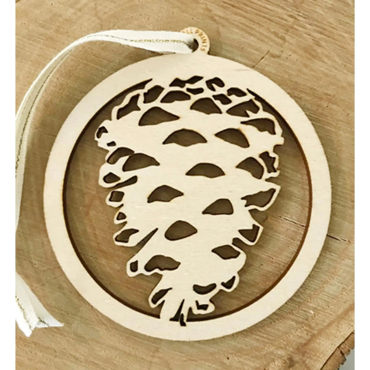 Pinecone Wood Ornament - Kimball Prints - The Woods Maine