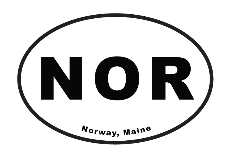 NOR Norway, Maine Oval Sticker - The Woods Maine