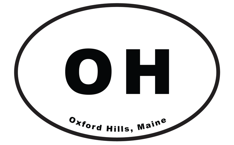 OH Oxford Hills, Maine Oval Sticker - The Woods Maine