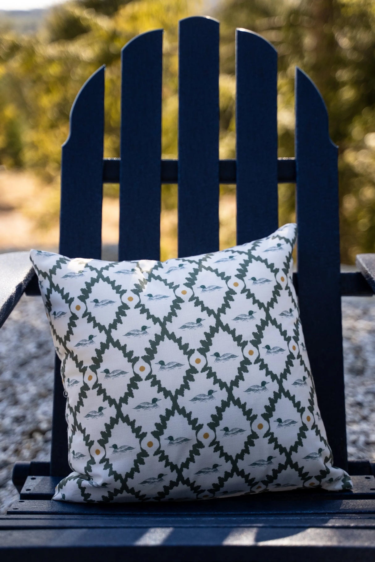 The Loon by The Woods Maine® : 18 x 18 Indoor/Outdoor Pillow - The Woods Maine