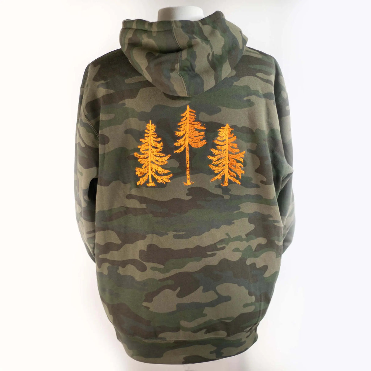 The Woods Maine® Embroidered Blaze Pines Camo Zip Maine Hoodie - The Woods Maine