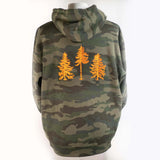 The Woods Maine® Embroidered Blaze Pines Camo Zip Maine Hoodie - The Woods Maine