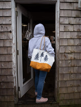The Woods Maine® Medium Sea Bags® Tote with Pinstriped Liner and Clasp - The Woods Maine