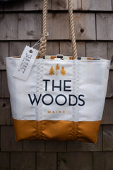 The Woods Maine® Medium Sea Bags® Tote with Pinstriped Liner and Clasp - The Woods Maine