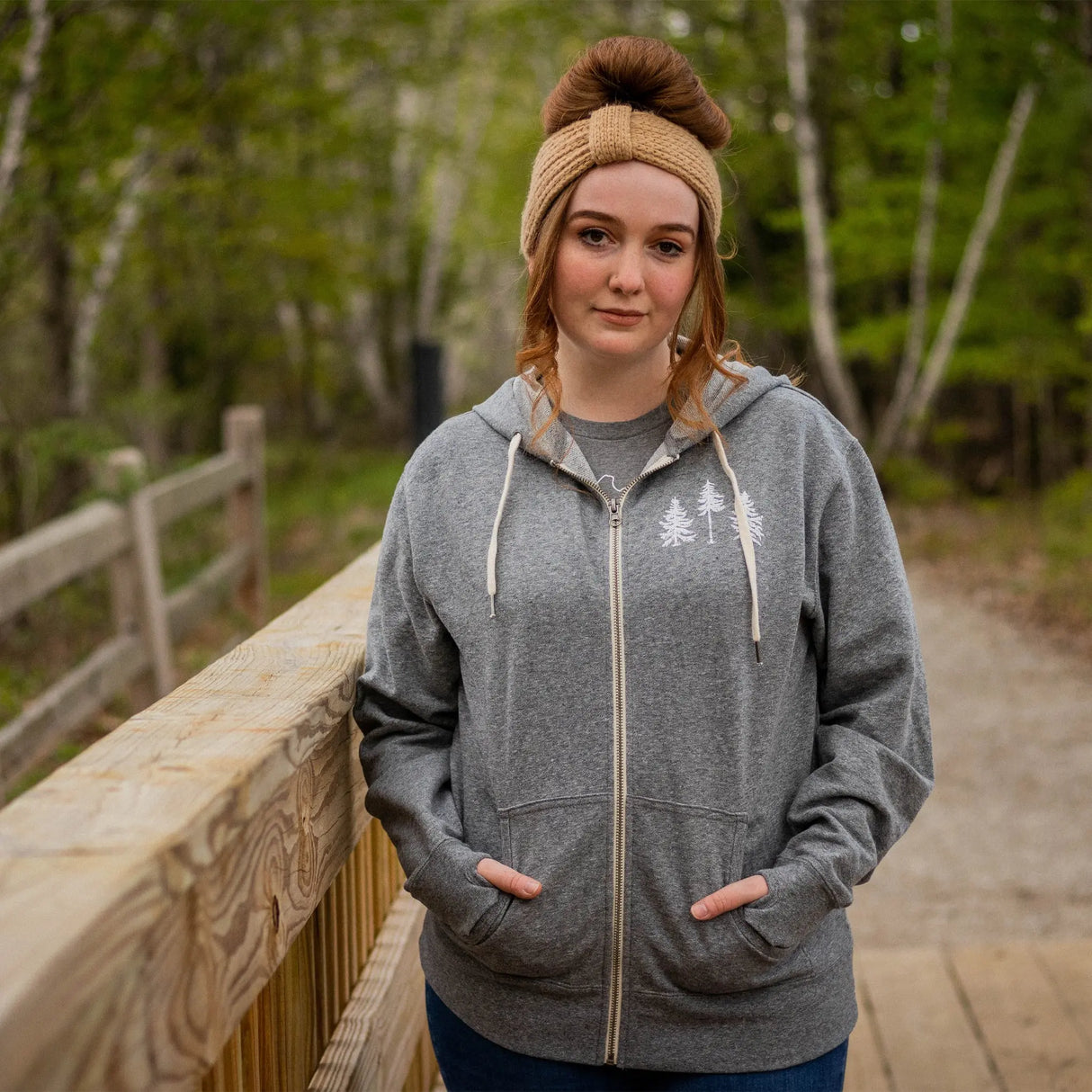 The Woods Maine® Norway Adult French Terry Lightweight Zip Hoodie - The Woods Maine