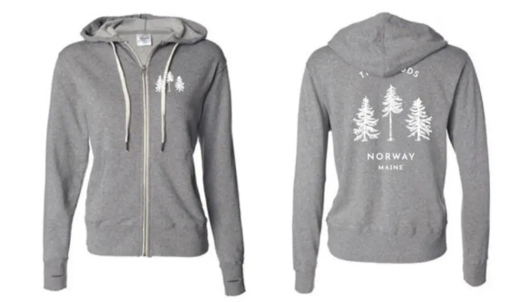 The Woods Maine® Norway Adult French Terry Lightweight Zip Hoodie - The Woods Maine