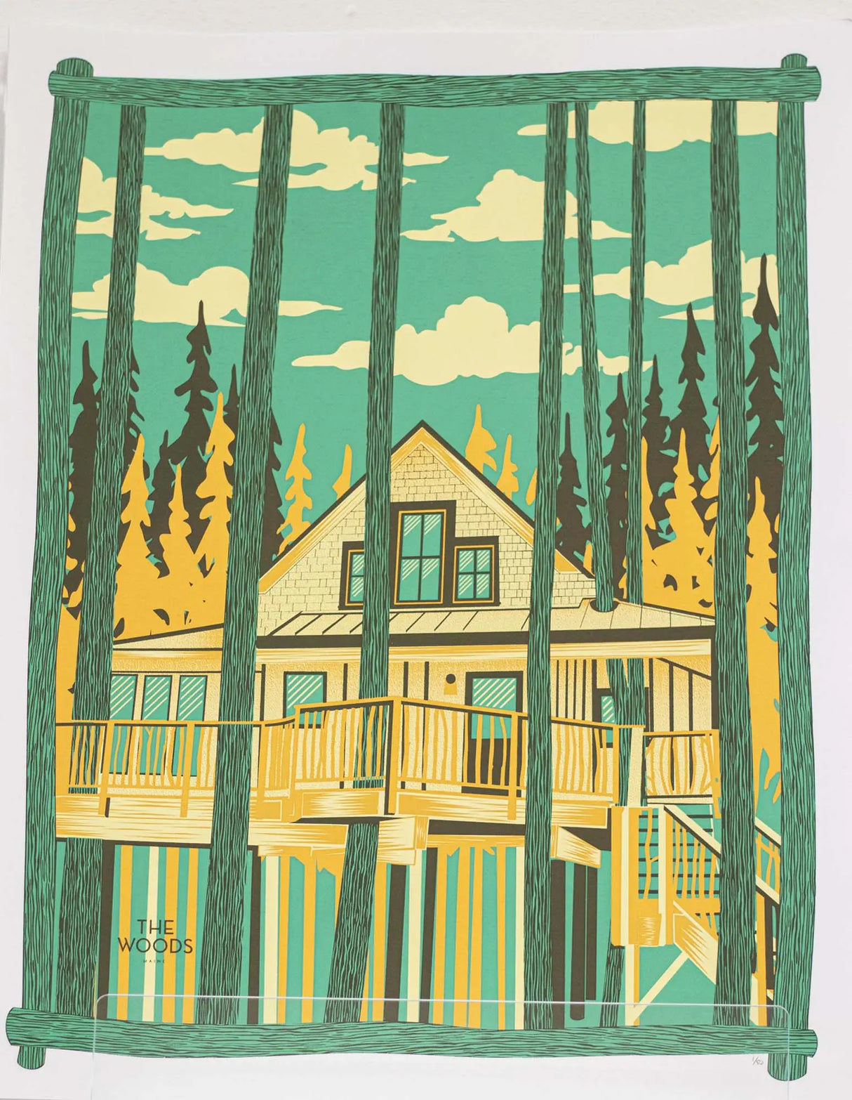 The Woods Maine® Treehouse Poster - Tim Kelly - The Woods Maine