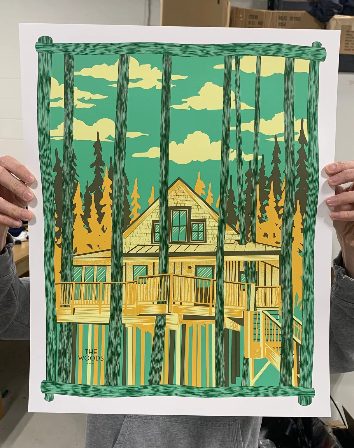 The Woods Maine® Treehouse Poster - Tim Kelly - The Woods Maine