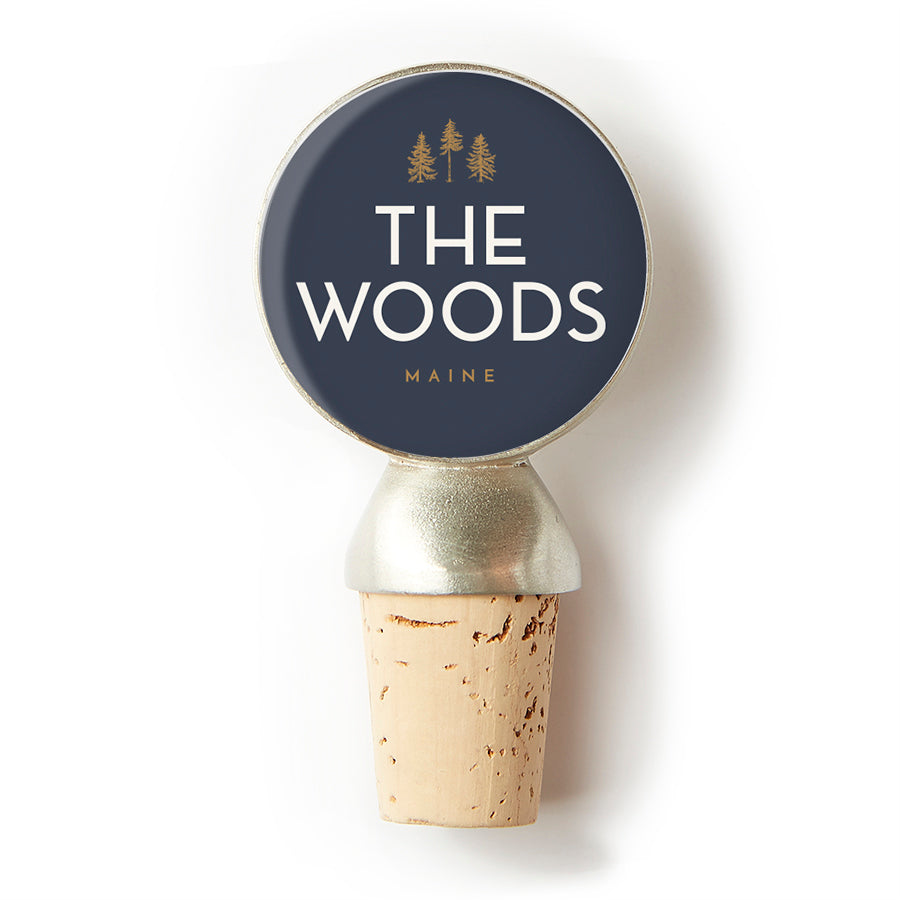 The Woods Maine® Wine Bottle Stopper by CHART Metalworks