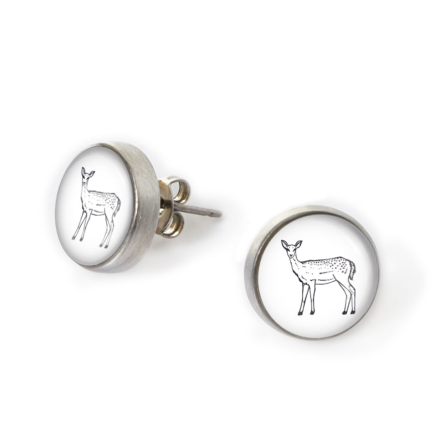 The Woods Maine® Mini Stud Earrings by CHART Metalworks (3 Options Available)