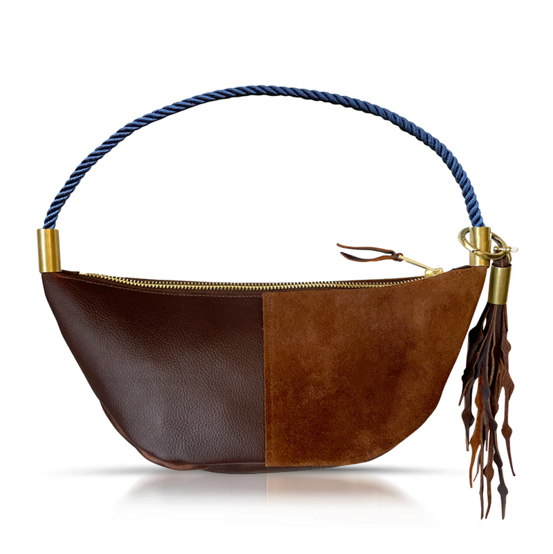Leather Sling Bag with Dock Line Rope - Wildwood Oyster Co