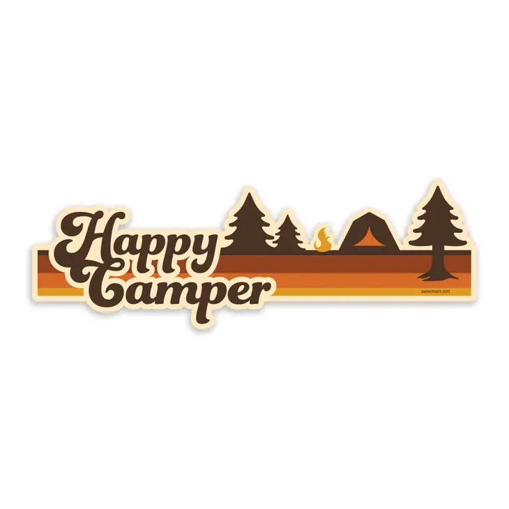Happy Camper Tent Bumper Sticker - Amanda Weedmark