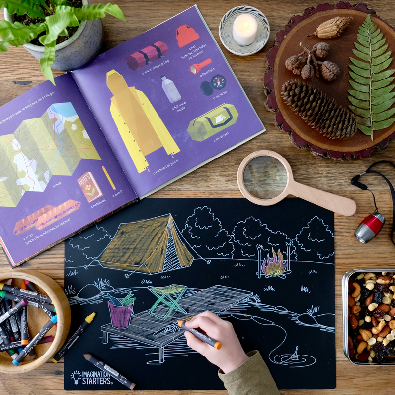 Chalkboard Camping Placemat - Imagination Starters