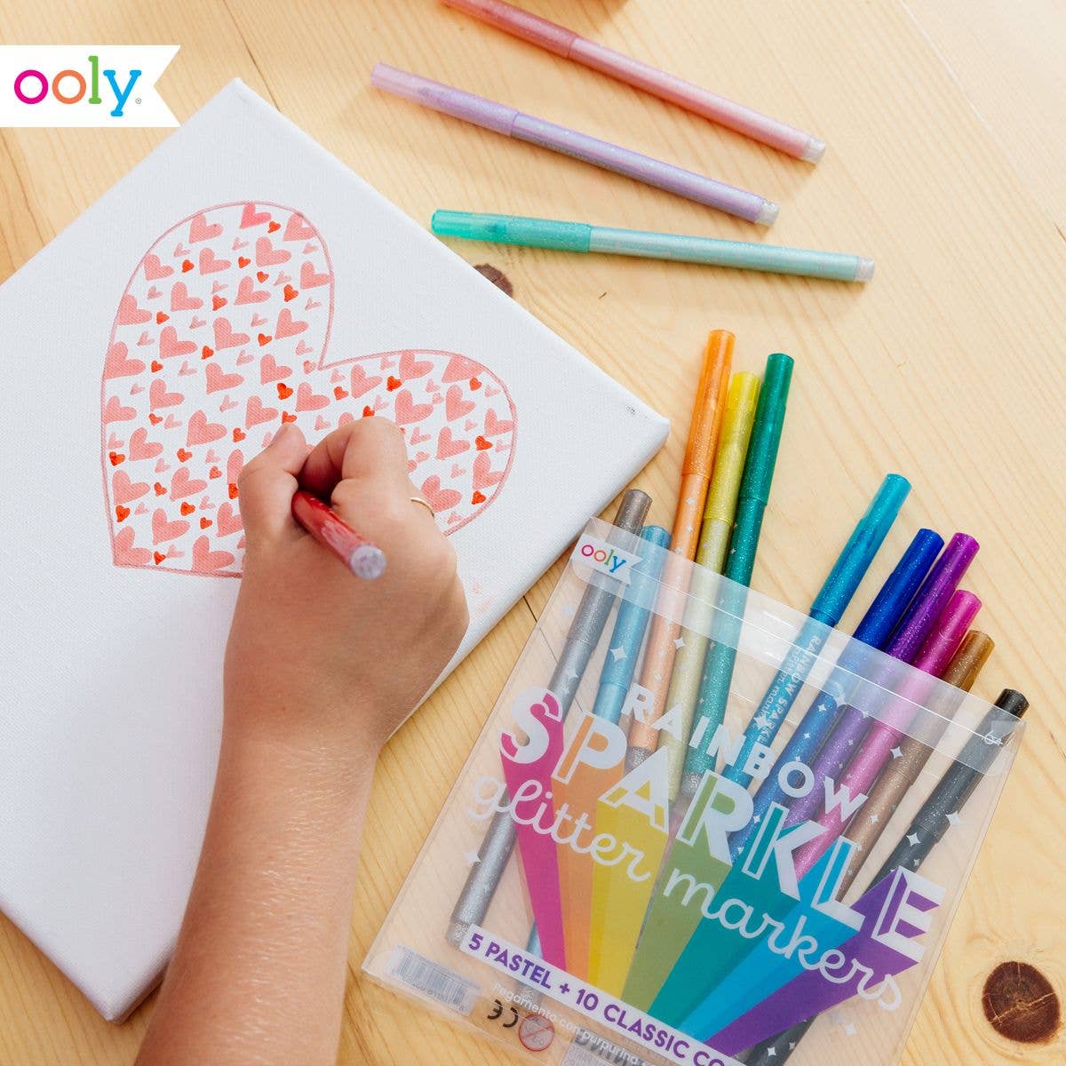 Rainbow Sparkle Glitter Markers - Ooly
