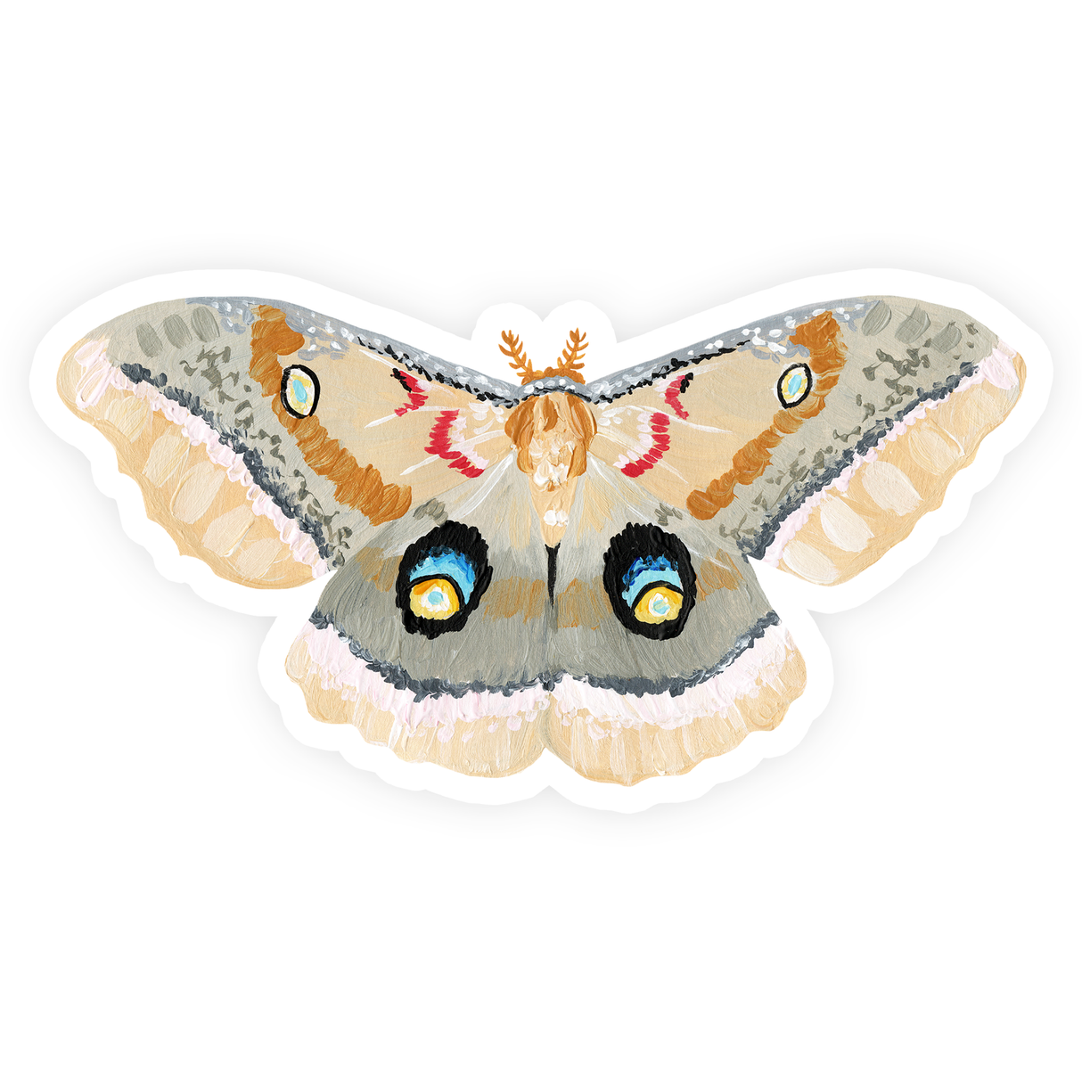 Polyphemus Moth Sticker - Laura King Paints
