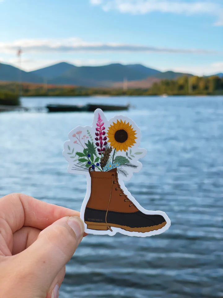 Maine Boot Bouquet Sticker - Reclaimed Maine