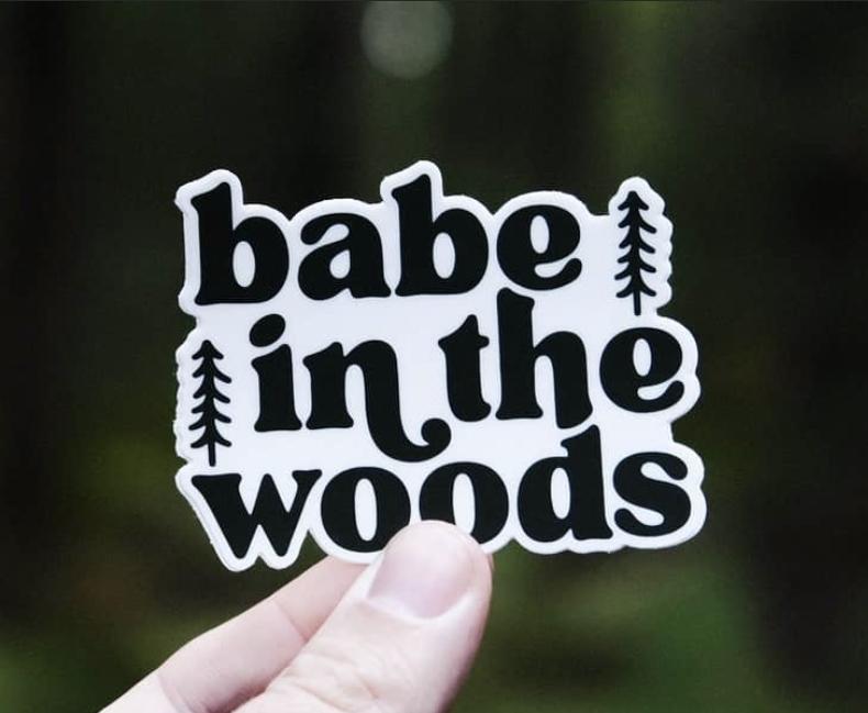 Babe in the Woods Sticker - HIlls & Trails